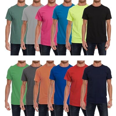 SOCKS'NBULK Herr bomull rund hals kortärmad t-shirt blandade färger bulk, flerfärgad, S SOCKS'NBULK Herr bomull rund hals kortärmad t-shirt blandade färger bulk, flerfärgad, S