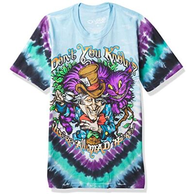 Liquid Blue Flytande blå 'Don't You Know Alice in Wonderland Mad Here batik' t-shirt Liquid Blue Flytande blå 'Don't You Know Alice in Wonderland Mad Here batik' t-shirt