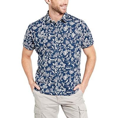 Pioneer Ss AOP casual skjorta för män, Flerfärgad (mörk marin 558), S Pioneer Ss AOP casual skjorta för män, Flerfärgad (mörk marin 558), S