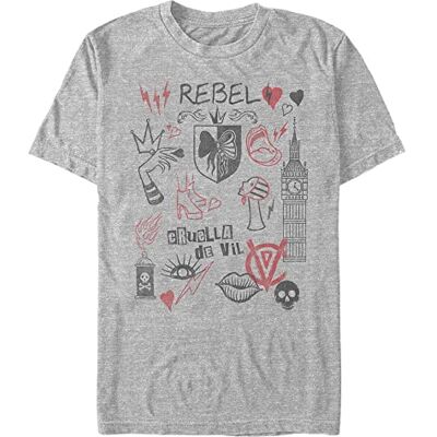 Disney Classics Unisex DNCA-Rebel Queen Organic Short Sleeve t-shirt, Melange Grey, L, Melange grå, L Disney Classics Unisex DNCA-Rebel Queen Organic Short Sleeve t-shirt, Melange Grey, L, Melange grå, L