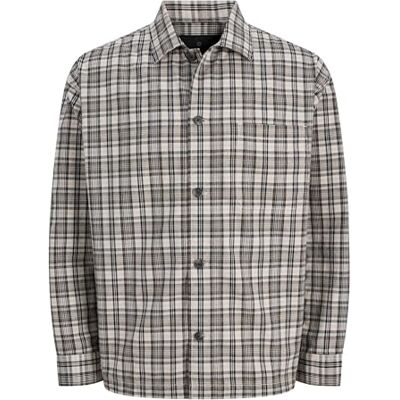 JACK & JONES Jprblamadison Check L/S Overshirt, Silverfoder, S JACK & JONES Jprblamadison Check L/S Overshirt, Silverfoder, S