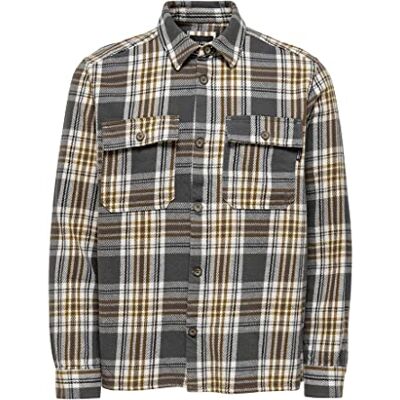 Only & Sons herr Onsscott Ls Check Flannel Overshirt Skjorta Only & Sons herr Onsscott Ls Check Flannel Overshirt Skjorta