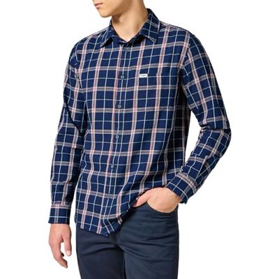 Wrangler 1 styck skjorta för män, Röd indigo, S Wrangler 1 styck skjorta för män, Röd indigo, S