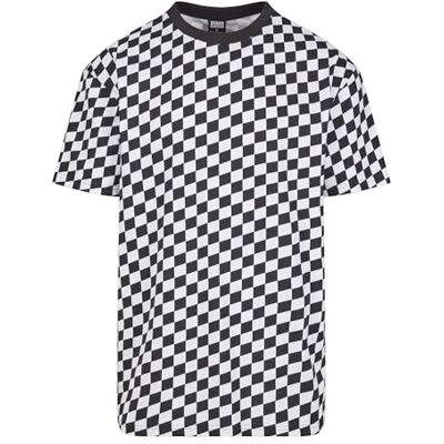 Urban Classics T-shirt för män överdimensionerad kontroll t-shirt svart 4XL, Blackcheck, 4XL Urban Classics T-shirt för män överdimensionerad kontroll t-shirt svart 4XL, Blackcheck, 4XL