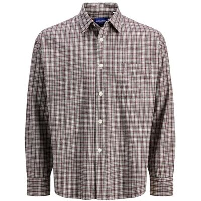 JACK & JONES Jormeadows Oversized Check Shirt Ls, Tibetansk röd, M JACK & JONES Jormeadows Oversized Check Shirt Ls, Tibetansk röd, M