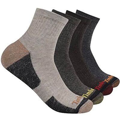 Timberland 4-pack bekväma lågkvartal strumpor för män, Brun, one size Timberland 4-pack bekväma lågkvartal strumpor för män, Brun, one size