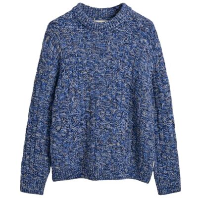 GANT Texturerad ylleblandning C-hals, Havsblå, XL GANT Texturerad ylleblandning C-hals, Havsblå, XL