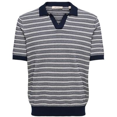 Only & Sons Onstilo Life Reg Ss delad hals stickad Noos, Mörk safir, L Only & Sons Onstilo Life Reg Ss delad hals stickad Noos, Mörk safir, L