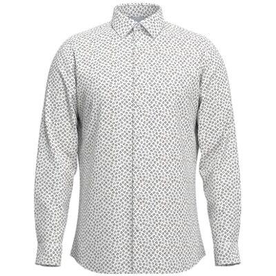 SELECTED MEN Slhslim-Performance Shirt Ls AOP Noos, Ljus vit, L SELECTED MEN Slhslim-Performance Shirt Ls AOP Noos, Ljus vit, L
