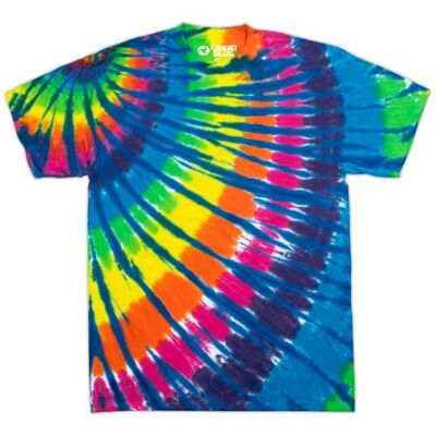 Liquid Blue Flytande blå regnbågsblå streak batikfärgad kortärmad t-shirt Liquid Blue Flytande blå regnbågsblå streak batikfärgad kortärmad t-shirt