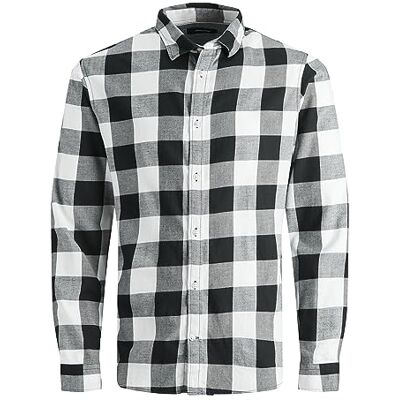 JACK & JONES herr Skjorta Jjegingham Twill Shirt L/S Noos, Whisper vit, L JACK & JONES herr Skjorta Jjegingham Twill Shirt L/S Noos, Whisper vit, L