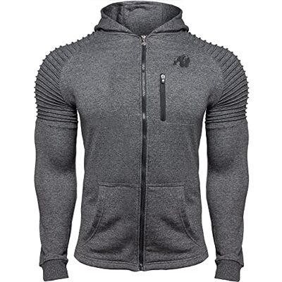 Gorilla Wear Delta Hoodie – grå – kroppsbyggande fitness sport vardag långärmad långa ärmar bekväm dragkedja med ficka tät passform bomull polyester pullover praktisk, 3XL Gorilla Wear Delta Hoodie – grå – kroppsbyggande fitness sport vardag långärmad långa ärmar bekväm dragkedja med ficka tät passform bomull polyester pullover praktisk, 3XL