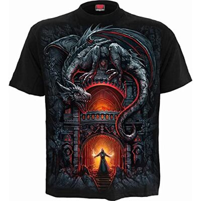 Spiral Draconis män t-shirt svart basics, Everyday Goth, Goth, Nu Goth, Rockwear, svart, S Spiral Draconis män t-shirt svart basics, Everyday Goth, Goth, Nu Goth, Rockwear, svart, S