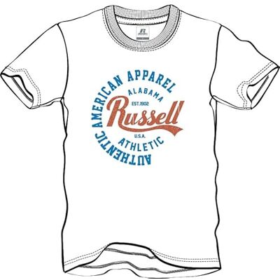 Russell Athletic mäns autentisk S/S Crewneck t-shirt T, Vitt, S Russell Athletic mäns autentisk S/S Crewneck t-shirt T, Vitt, S