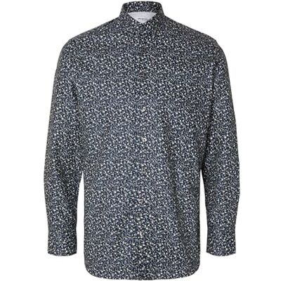 SELECTED HOMME Herr slhslimdetalj skjorta Ls Classic Noos skjorta, Navy Blazer/Aop: blomma, XL SELECTED HOMME Herr slhslimdetalj skjorta Ls Classic Noos skjorta, Navy Blazer/Aop: blomma, XL