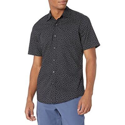 Amazon Essentials Men's Kortärmad tryckt skjorta smal passform, Svart Blommig, XXL Amazon Essentials Men's Kortärmad tryckt skjorta smal passform, Svart Blommig, XXL