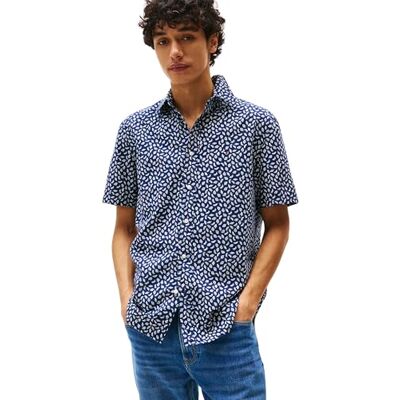 Tommy Hilfiger Herr S/S skjorta, Blå (Preppy marin/elfenbensblomblad), XXL Tommy Hilfiger Herr S/S skjorta, Blå (Preppy marin/elfenbensblomblad), XXL