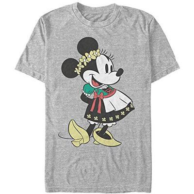 Disney Unisex Mickey-Dirndl Basics Organic Short Sleeve t-shirt, Melange Grey, XL, Melange grå, XL Disney Unisex Mickey-Dirndl Basics Organic Short Sleeve t-shirt, Melange Grey, XL, Melange grå, XL