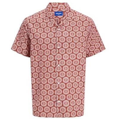 JACK & JONES Jorseersucker AOP skjorta Ss, Arabian krydda, M JACK & JONES Jorseersucker AOP skjorta Ss, Arabian krydda, M