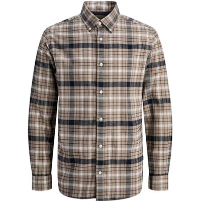 JACK & JONES Jprblubarkley flanell X-Mas L/S Shirt Ch, Enkel mullvadsgrå, L JACK & JONES Jprblubarkley flanell X-Mas L/S Shirt Ch, Enkel mullvadsgrå, L