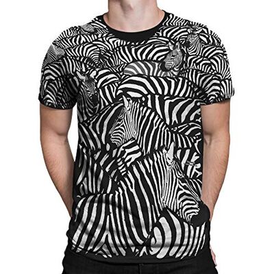 Liquid Blue Flytande blå vit zebra över tryck kortärmad t-shirt Liquid Blue Flytande blå vit zebra över tryck kortärmad t-shirt
