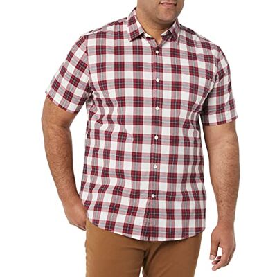 Amazon Essentials kortärmad stretch-poplin-skjorta för män (finns i stora och långa), röd vit rutig, 3X-Large stor lång Amazon Essentials kortärmad stretch-poplin-skjorta för män (finns i stora och långa), röd vit rutig, 3X-Large stor lång