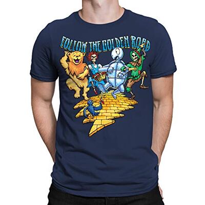 Liquid Blue Grateful Dead Follow The Golden Road kortärmad T-shirt, Marinblått Xsp, M Liquid Blue Grateful Dead Follow The Golden Road kortärmad T-shirt, Marinblått Xsp, M