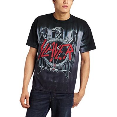 Liquid Blue Flytande blå herr slips färgad kortärmad t-shirt slayer slayer örn T-shirt, Grått, M Liquid Blue Flytande blå herr slips färgad kortärmad t-shirt slayer slayer örn T-shirt, Grått, M