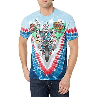 Liquid Blue Grateful Dead-Moto Sam T-shirt för män, Batikfärg, XL Liquid Blue Grateful Dead-Moto Sam T-shirt för män, Batikfärg, XL