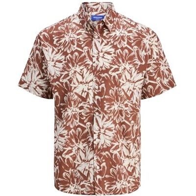 JACK & JONES Jorjoshua Split Aop Shirt Ss, Arabian krydda, L JACK & JONES Jorjoshua Split Aop Shirt Ss, Arabian krydda, L