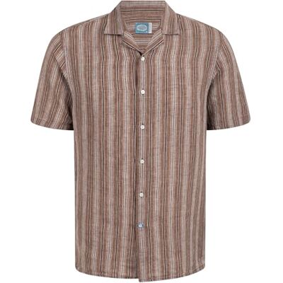 Panareha Hawaiian Aloha-skjorta i linne för män BOUZNIKA Brun (S) Panareha Hawaiian Aloha-skjorta i linne för män BOUZNIKA Brun (S)