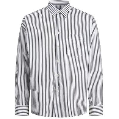 JACK & JONES Jorbill överdimensionerad skjorta Ls Cbo skjorta, Ljus vit/ränder:/, M JACK & JONES Jorbill överdimensionerad skjorta Ls Cbo skjorta, Ljus vit/ränder:/, M