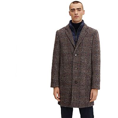 TOM TAILOR Herr 2-i-1 ullrock 1032505, 30506 Blue Brown Boucle Wool Check, XL TOM TAILOR Herr 2-i-1 ullrock 1032505, 30506 Blue Brown Boucle Wool Check, XL