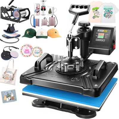 AKEYDIY Överföringspress 8-i-1 varmpressmaskin, 38 x 30 cm mångsidig värmepress med 360° vridbar, värmepress, kopppress runt koppar, hatt, mössor och t-shirt-tryckmaskin (8-i-1 svart) AKEYDIY Överföringspress 8-i-1 varmpressmaskin, 38 x 30 cm mångsidig värmepress med 360° vridbar, värmepress, kopppress runt koppar, hatt, mössor och t-shirt-tryckmaskin (8-i-1 svart)