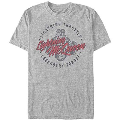 Disney Pixar Unisex Bilar-McQueen Engine Organic Short Sleeve t-shirt, melange grå, M, Melange grå, M Disney Pixar Unisex Bilar-McQueen Engine Organic Short Sleeve t-shirt, melange grå, M, Melange grå, M