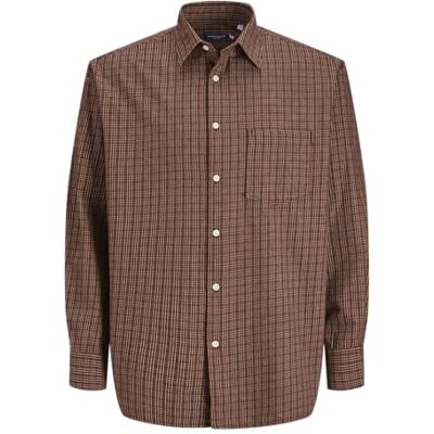 JACK & JONES herrskjorta löst skuren skjorta, Brandy Brown, M JACK & JONES herrskjorta löst skuren skjorta, Brandy Brown, M