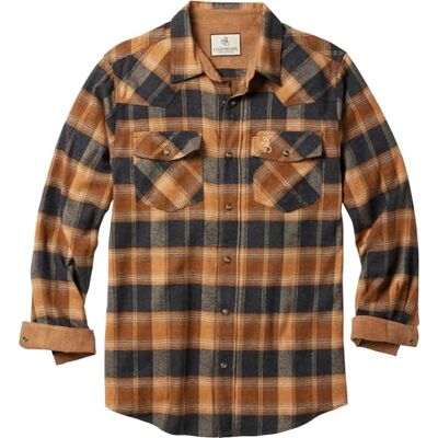 Legendary Whitetails Legendariska Whitetails män hagelgevär västerländsk flanellskjorta, Fireglow Plaid, Large Legendary Whitetails Legendariska Whitetails män hagelgevär västerländsk flanellskjorta, Fireglow Plaid, Large