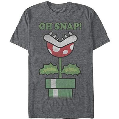 Nintendo Snap Oh T-shirt för män, Char Htr, L Nintendo Snap Oh T-shirt för män, Char Htr, L