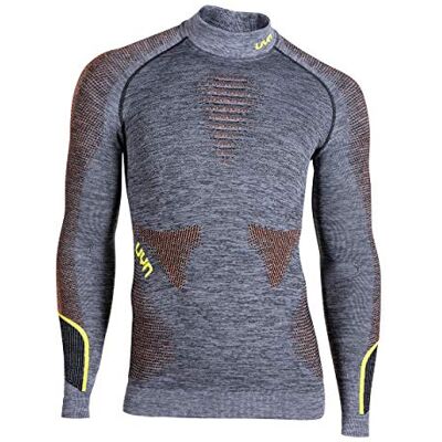 UYN herr Ambityon Uw Turtle Neck longsleeve Black Melange/Orange/Yellow S/M UYN herr Ambityon Uw Turtle Neck longsleeve Black Melange/Orange/Yellow S/M