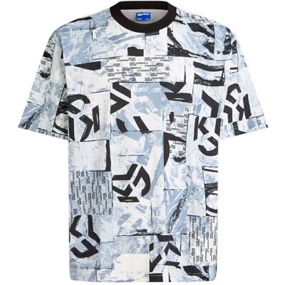 KARL LAGERFELD JEANS , Herr, Avslappad Kortärm All Over Print T-Shirt, Avslappad Passform, Flerfärg, XXL KARL LAGERFELD JEANS , Herr, Avslappad Kortärm All Over Print T-Shirt, Avslappad Passform, Flerfärg, XXL