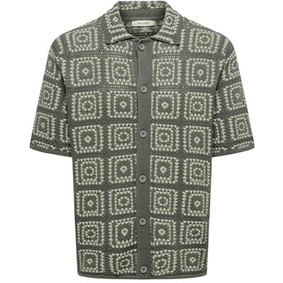 Only & Sons Onsbart RLX 5 Ss Shirt Knit Noos, Castor Gray, S Only & Sons Onsbart RLX 5 Ss Shirt Knit Noos, Castor Gray, S