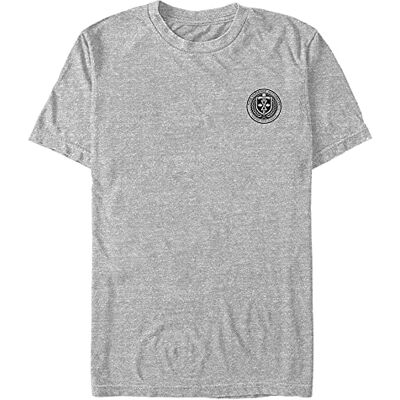Marvel Unisex Loki-TVA Pocket Crest Organic Short Sleeve T-shirt, Melange Grey, S, Melange grå, S Marvel Unisex Loki-TVA Pocket Crest Organic Short Sleeve T-shirt, Melange Grey, S, Melange grå, S