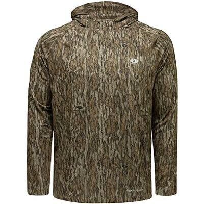 Mossy Oak Camo huvtröja för män lätta jaktskjortor, Bottomland, L Mossy Oak Camo huvtröja för män lätta jaktskjortor, Bottomland, L