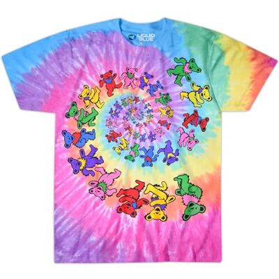 Liquid Blue Flytande blå mäns tacksamma Dead Spiral Bears T-shirt Liquid Blue Flytande blå mäns tacksamma Dead Spiral Bears T-shirt