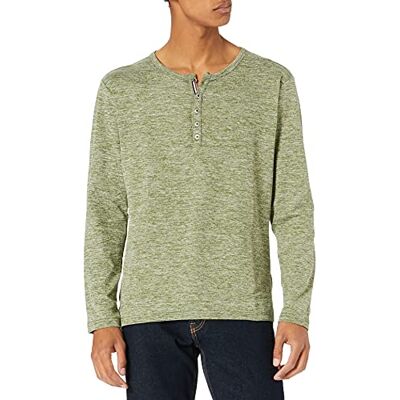 KEY LARGO Herr Nils Button T-shirt, Oliv (1514), S KEY LARGO Herr Nils Button T-shirt, Oliv (1514), S