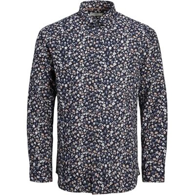 JACK & JONES JPRBLANORDIC Print Shirt L/S SN, Nattsky/Aop: bekväm passform, M JACK & JONES JPRBLANORDIC Print Shirt L/S SN, Nattsky/Aop: bekväm passform, M
