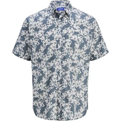 JACK & JONES skjorta för män, bred passform, skjorta, Stormigt väder, XL JACK & JONES skjorta för män, bred passform, skjorta, Stormigt väder, XL