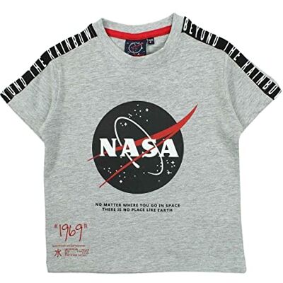 Nasa T-shirt med tryckt logotyp i bomull grå, Färg: grå, 10 �r Nasa T-shirt med tryckt logotyp i bomull grå, Färg: grå, 10 �r