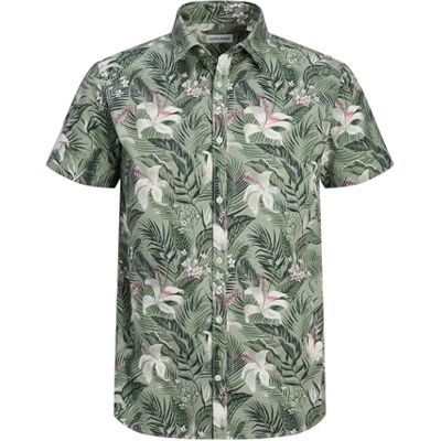 JACK & JONES Jjhawaii AOP Shirt Ss, Isberggrön, L JACK & JONES Jjhawaii AOP Shirt Ss, Isberggrön, L