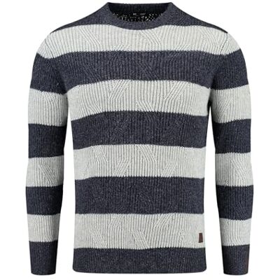 KEY LARGO KEYLARGO Harry Round tröja för män, Navy-silver (2202), M KEY LARGO KEYLARGO Harry Round tröja för män, Navy-silver (2202), M
